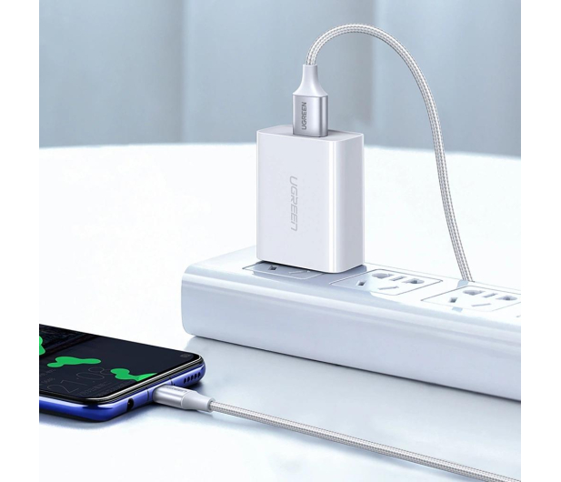 UGREEN Kabel USB do USB-C QC3.0 05m z aluminiową wtyczką biały - 1489133 - zdjęcie 2
